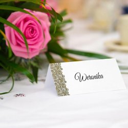 Bordkort med guld kant - 6 stk