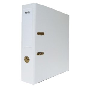 Brevordner A4 hvid, 75mm m/metalskinne - 10 stk