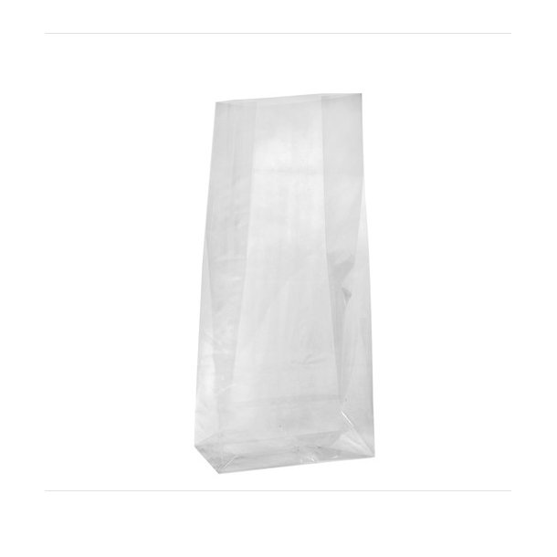 Cellofanpose 210x85x400mm. 35 my m. klodsbund - 100 Stk.
