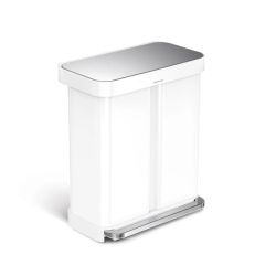 58L (34/24), dobbelt pedalspand til sortering - Hvid