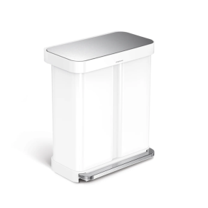 58L (34/24), dobbelt pedalspand til sortering - Hvid