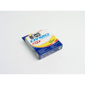 Dymo tape hvid/sort 12mm 45021 - 1 stk