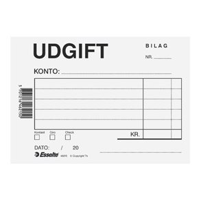 Esselte Bilagsblok, Udgift - Voucher Expense, A6 - Bl� - 10 stk.