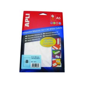 Etiket 31x100mm hvid - 1 pakke