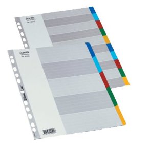 Faneblade PP A4 5-delt, flerfarvet - 10 st