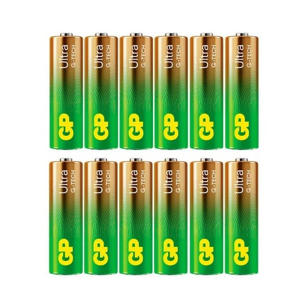 Alkaline AA batteri fra GP - 12-pak