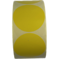 Rund gul etiket 49mm- 1000stk.