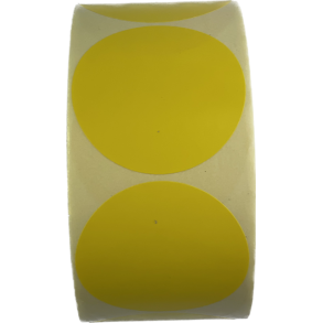 Rund gul etiket 49mm- 1000stk.