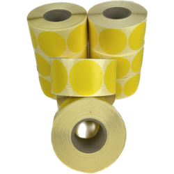 Rund gul etiket 49mm- 1000stk.