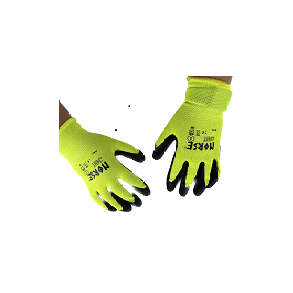 Handsker med gul farve i str. 8