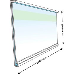 Hyldeforkant m/ tape Transparent 39x1000 mm 5 stk.