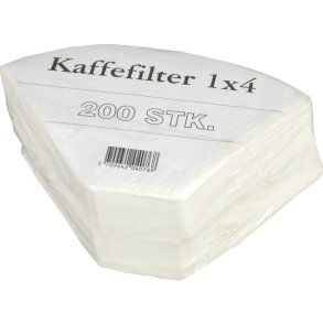 Kaffefiltre 1x4 hvid 200 stk.