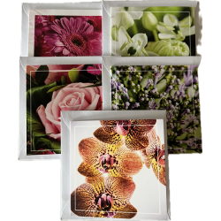 Kort m/kuvert blandet 8 * 8 cm. 10 stk.