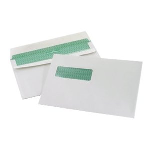 Kuverter C5 lukl. med DS rude, hvid milj - 500 stk