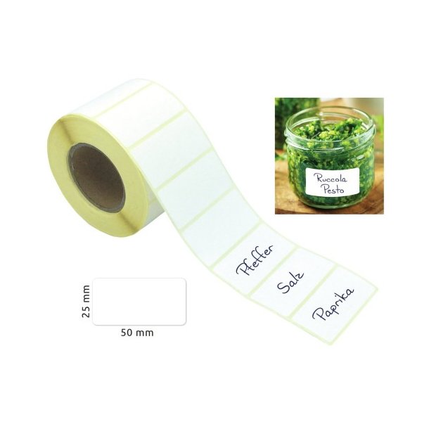 Labels for handwriting, permanent, white