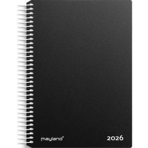 Mayland 2026 kalender, 1-Dags Spiral - sort