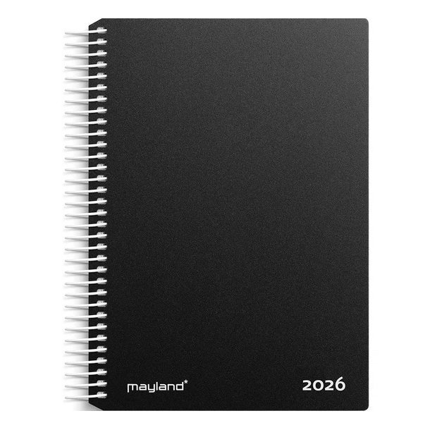 Mayland 2026 kalender, 1-Dags Spiral - sort