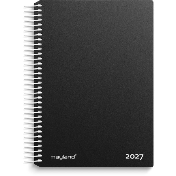 Mayland 2027 kalender, 1-Dags Spiral - sort