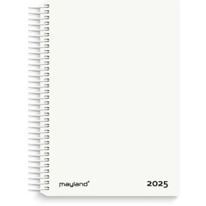 Mayland 2025 kalender, 1-Dags Spiral - hvid