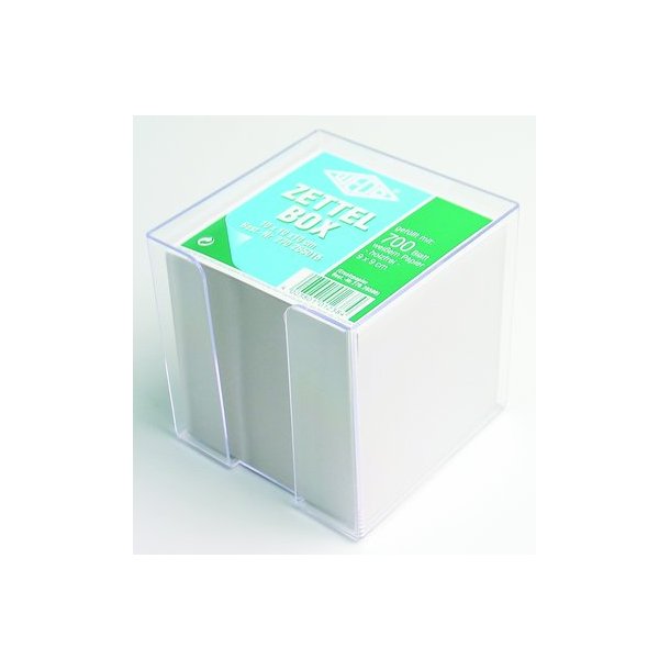 Memoholder transp.plast, 9,5x9,5 cm m/papir - 1 stk