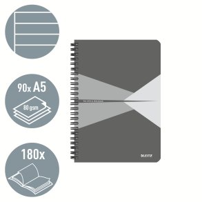 Notesbog A5 lin. 80g/90ark gr� - 1 stk.