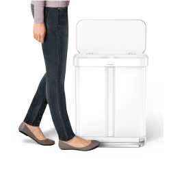 58L (34/24), dobbelt pedalspand til sortering - Brstet stl