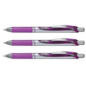 Gelpen Pentel energel violet, BL77 m/trykknap - 12 stk