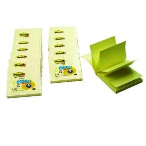 Post-it Z-fold, gul - 76mmx76mm nr. R-330 - 12 stk.