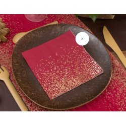 Rd/guld servietter, 10 stk.