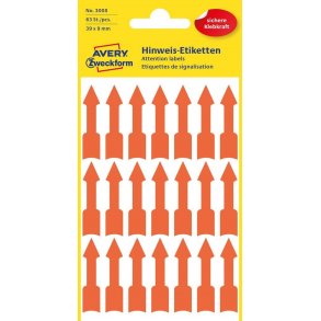 Avery - pile 39 x 9 mm, klar orange - 1 pkk