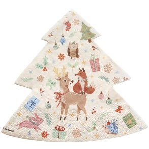 Juletr�sformet servietter, 12 stk.