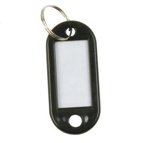 Ngleskilt plast sort - 10 stk