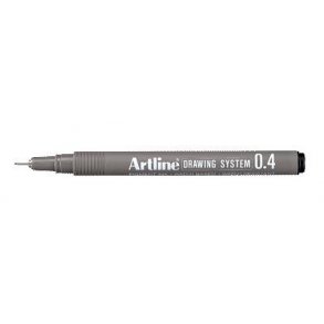 Tegnepen Artline Drawingpen 0,4 mm sort - 12 stk