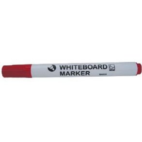 Whiteboardmarker r�d, m/rundt hoved - 12 stk