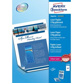 Farvelaser fotopapir 170g superior glossy, A4