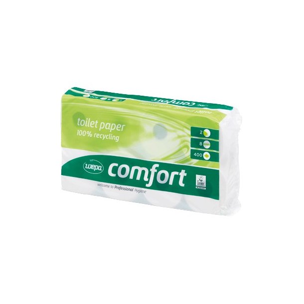 Toiletpapir 2-lags hvid 30m, Comfort - 64 rll