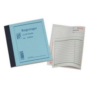 Regningsblok med fortl�bende numre GF. 10002 108x148mm