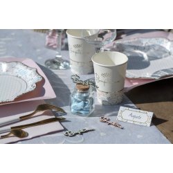 Lyser�d, bl� og guld bordkort - 10 stk.