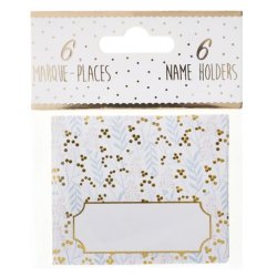 Lyser�d, bl� og guld bordkort - 10 stk.