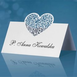 Bordkort med hjerte ornament - 10 stk