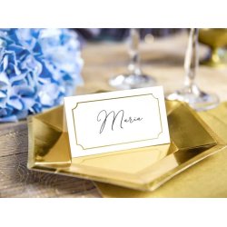 Bordkort med guld ramme, 10 stk.
