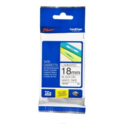 Brother Tape TZE 18mm - Sort tekst p hvid tape