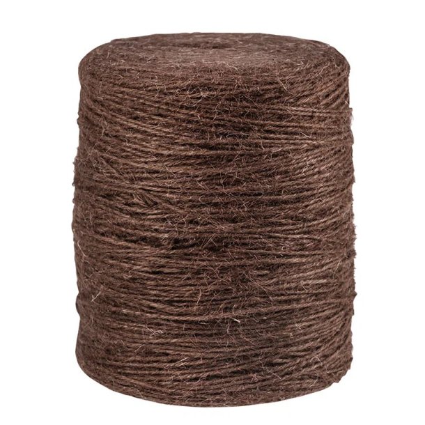 Flaxcordel 4 streng, brun - 1 kg.