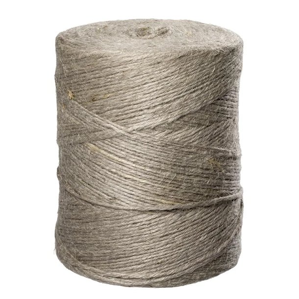Flaxcordel 4 streng, lysegr� - 1 kg