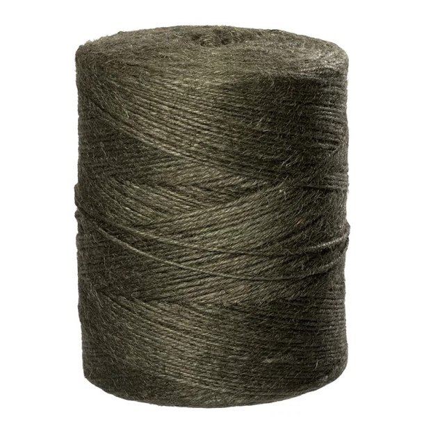 Flaxcordel 4 streng, oliven - 1 kg.