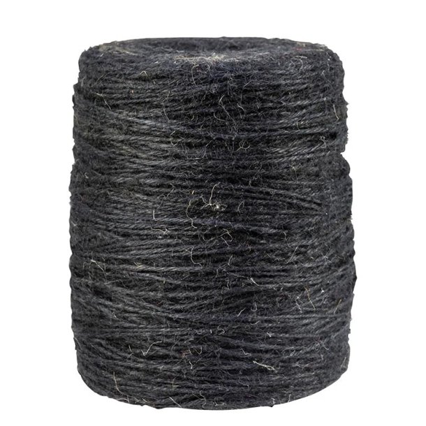 Flaxcordel 4 streng, sort - 1 kg.