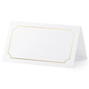 Bordkort med guld ramme, 10 stk.