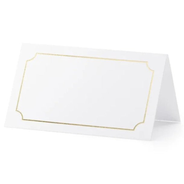 Bordkort med guld ramme, 10 stk.