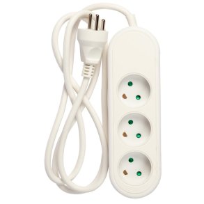 3-vejs stik m/jord 1,5m