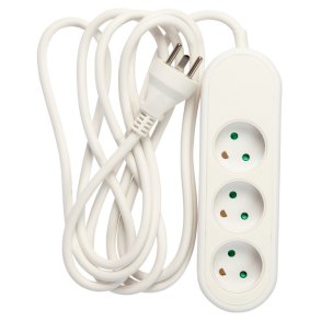 3-vejs stik m/jord 3 m